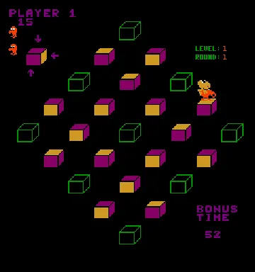 Q*bert's Qubes screen shot game playing